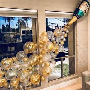 88PCS Champagne Bottle Balloon Garland Arch Kit,Happy New Year Years Decorations
